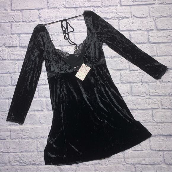 NEW Free People Kat Velvet MiniDress - Picture 7 of 10